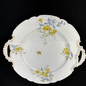 G.B.M. Carlsbad Yellow & Blue Floral Platter 1004 2‎
